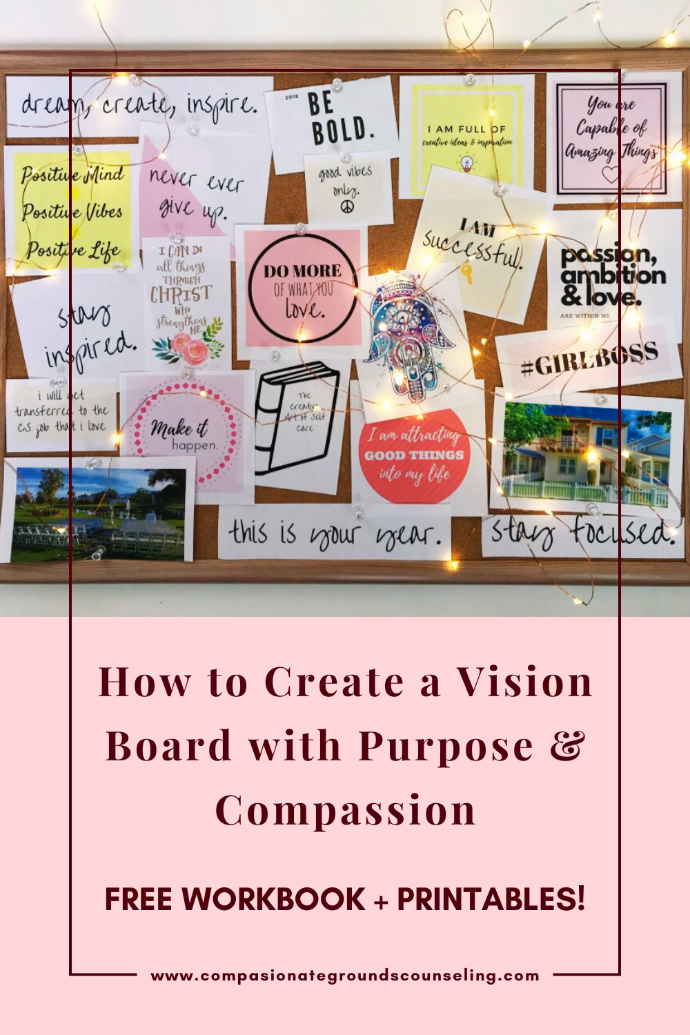 how to create a vision board using free vision board workbook