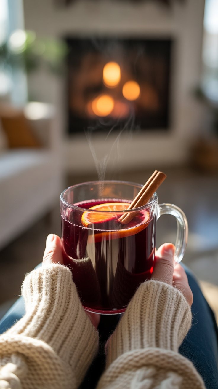 a person holding a cup of hot chocolate tea