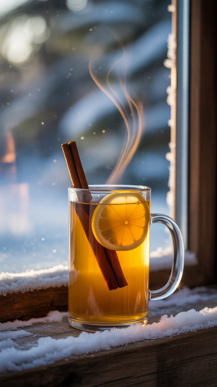 a cup of hot chocolate tea with cinnamon cinnamons and cinnamon