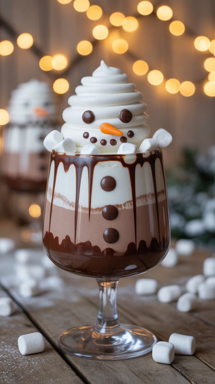 a chocolate pudding in a glass of milkshack