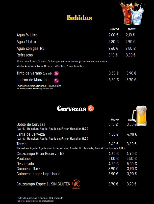 bebidas cervezas