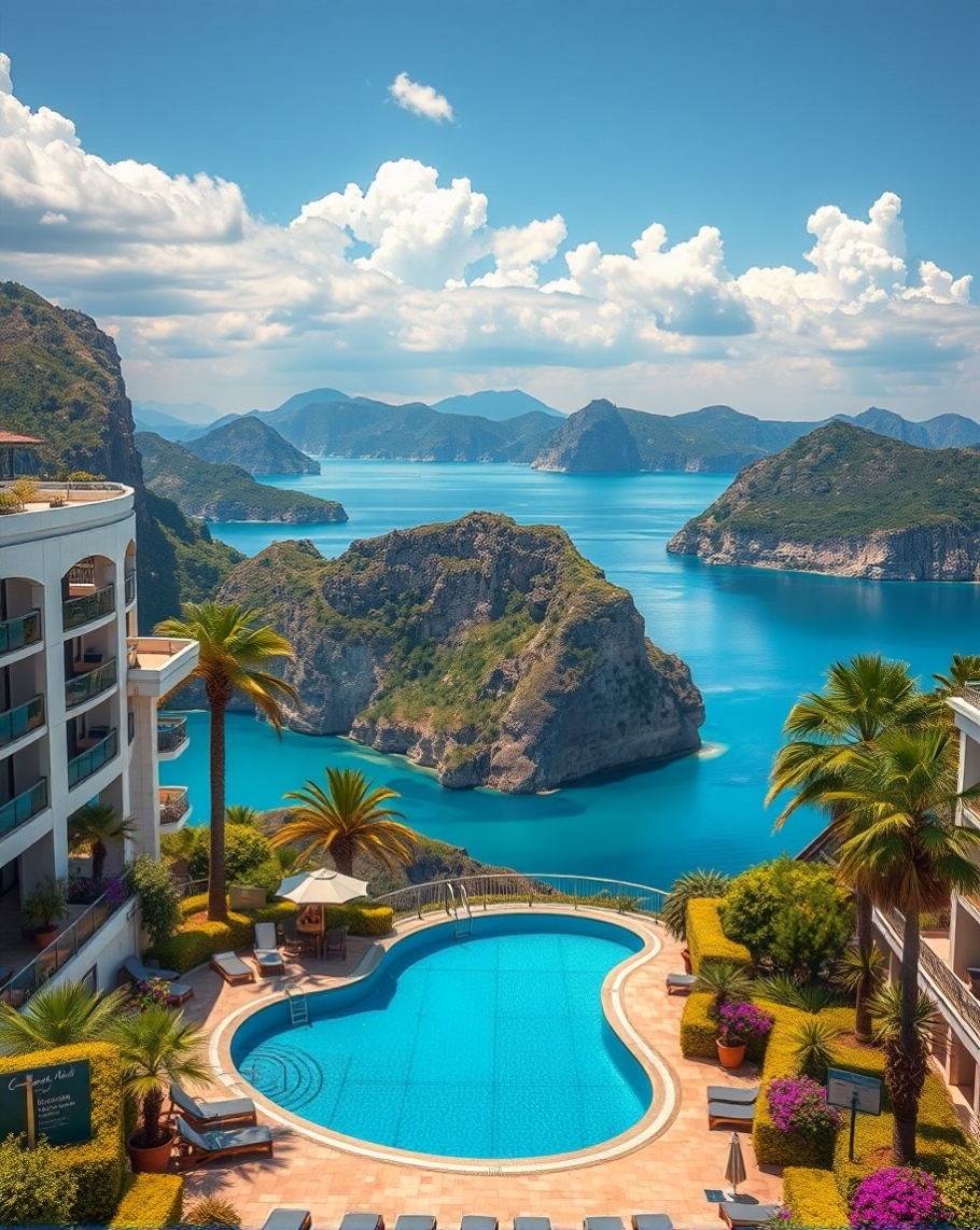 A five-star hotel with serene surroundings