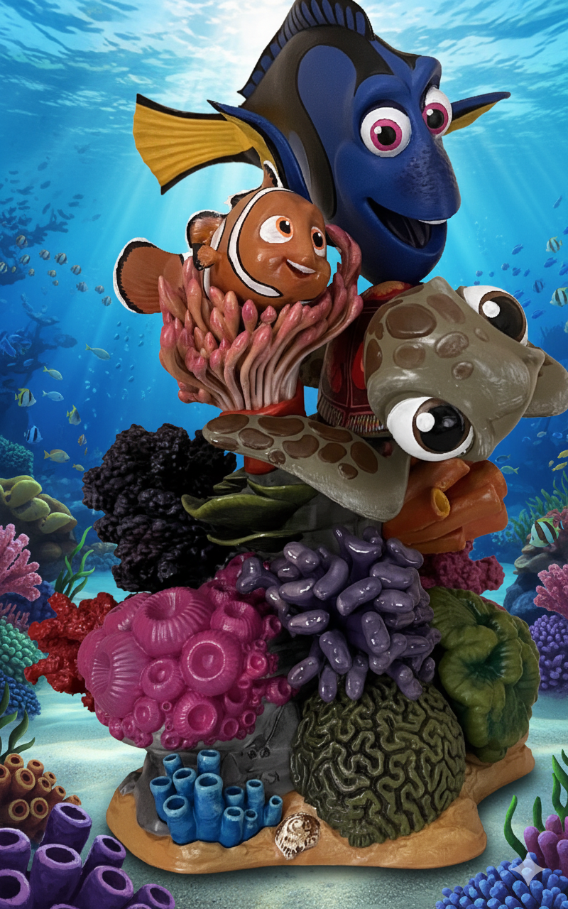 Disney's Finding Nemo and Dory large colourful ocean themed figurine