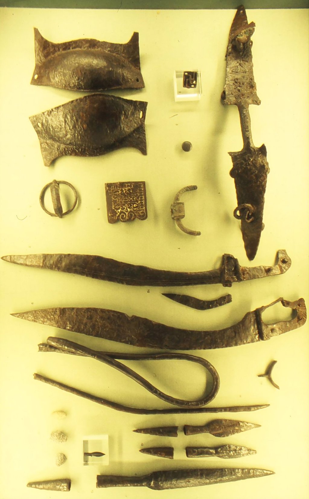 Some of the iron objects on display at the El Gigarralejo Museum of Iberian Art in Mula, such as the