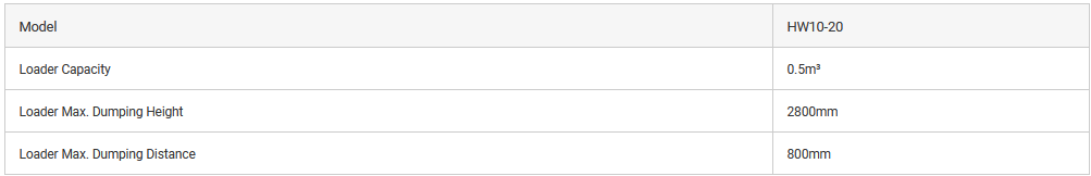 Brand New HW10-20 Backhoe Loader specification image