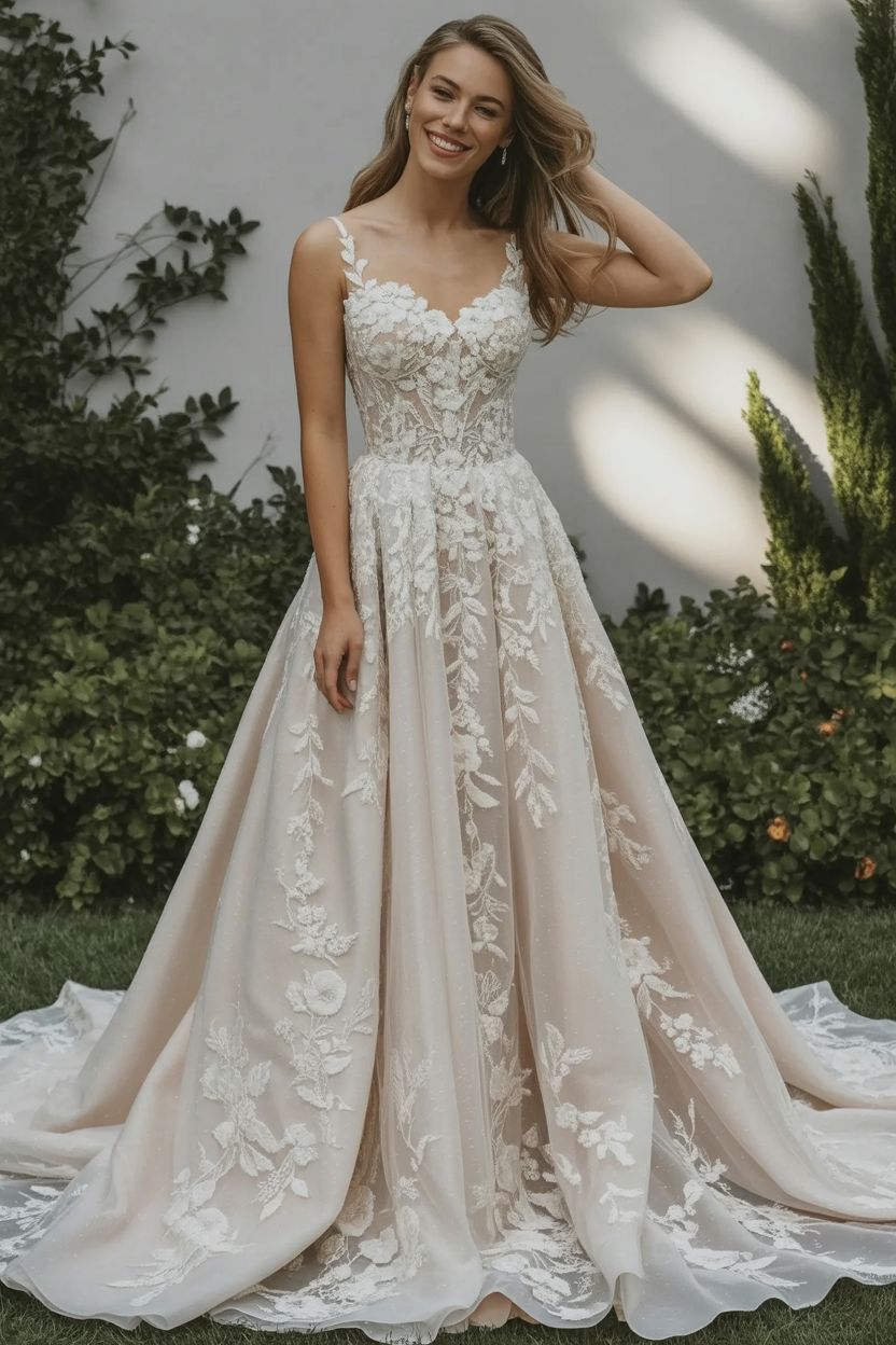 Beaded Pearl Back wedding dress