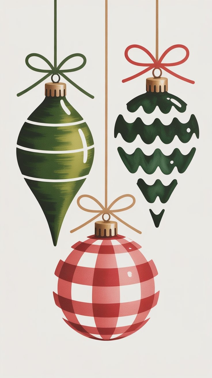 a christmas ornament of ornaments hanging from a string