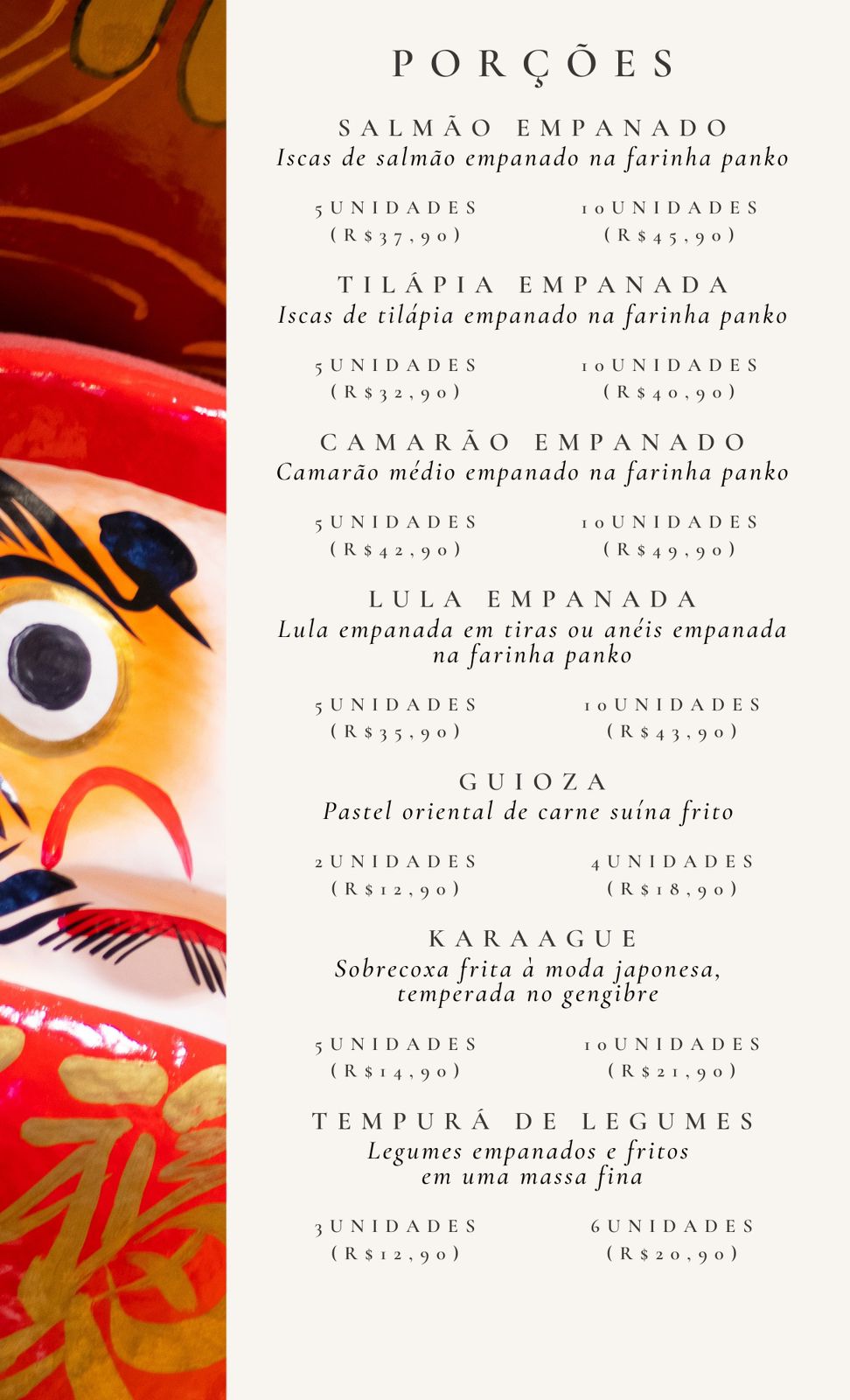 Cardápio Daruma Temaki e Rolls
