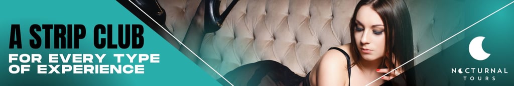 Woman lounging in a strip club seating area