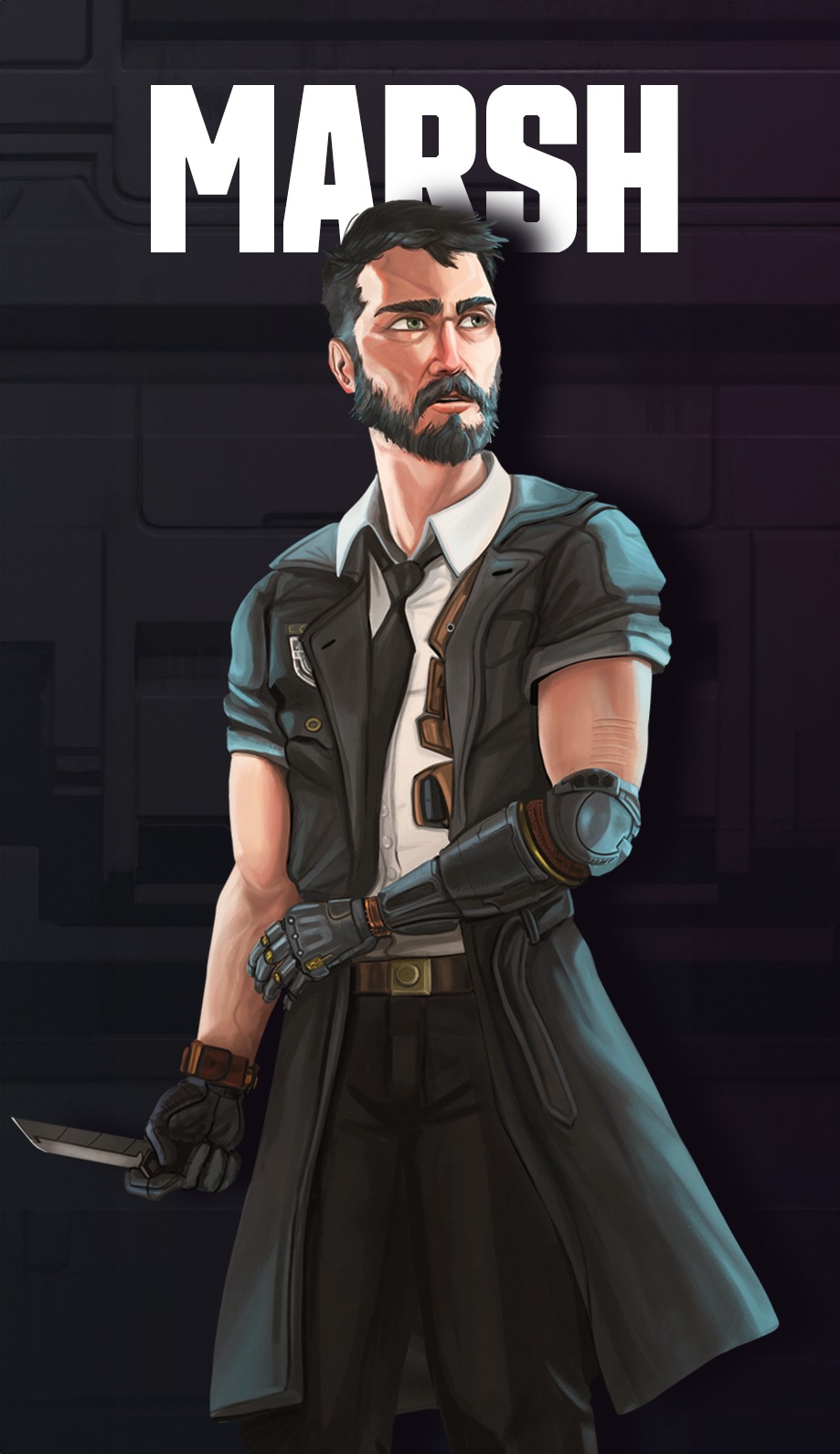 a man in a suit and tie with a knife and knife in his hand