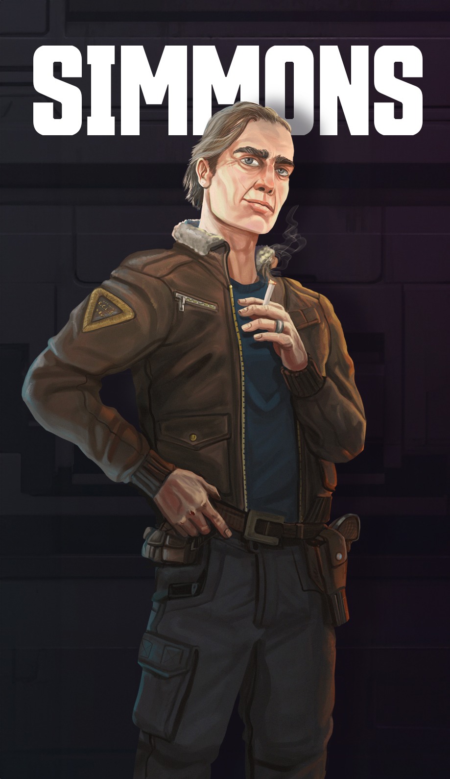 a man in a jacket and jacket with a cigarette