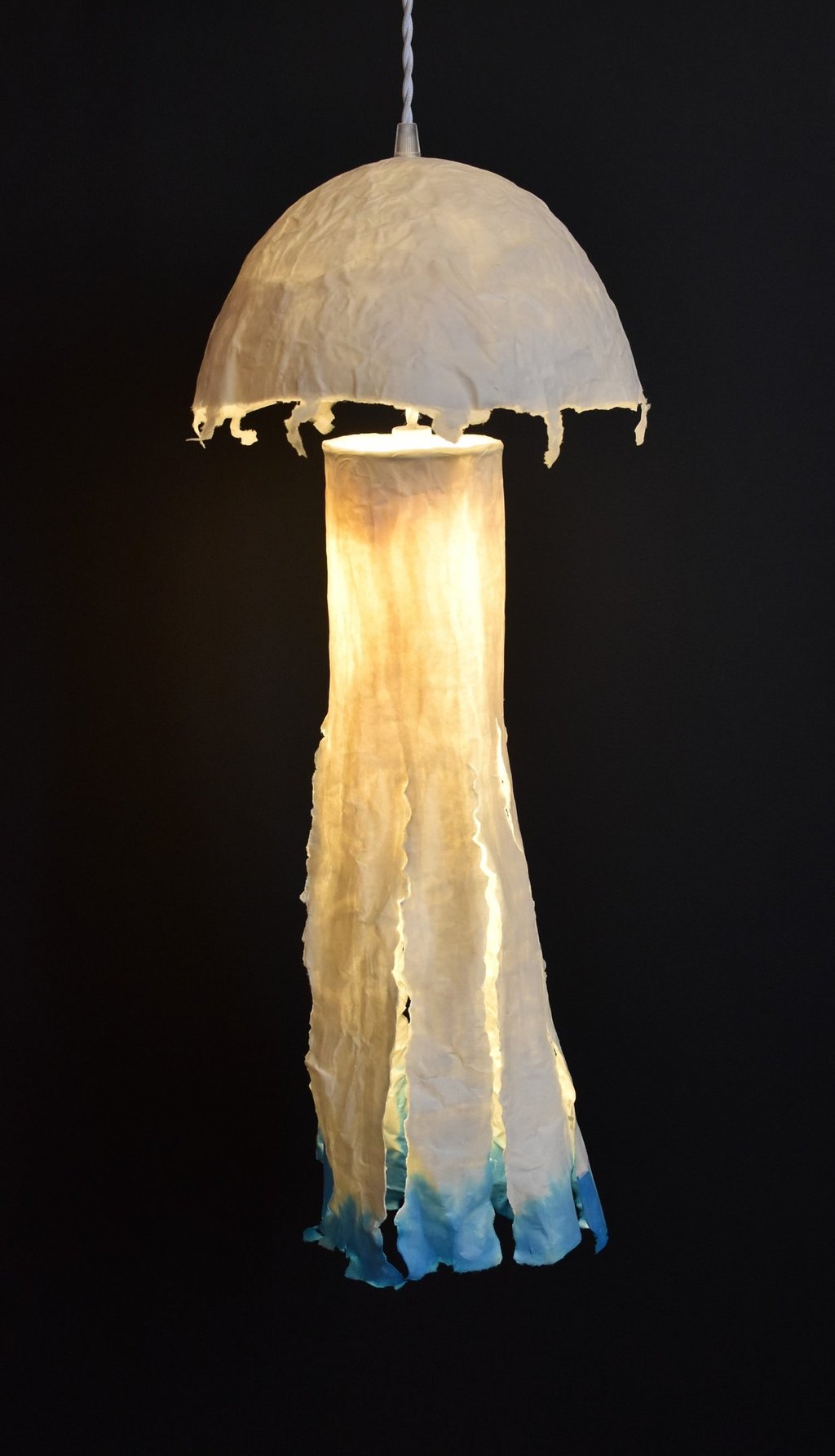 suspension luminaire méduse sculpture papier Sète