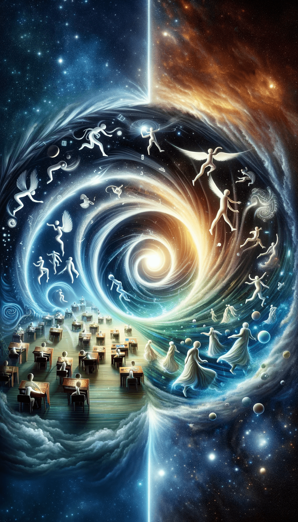 a spiralle with a spiralle of people in a spiralle