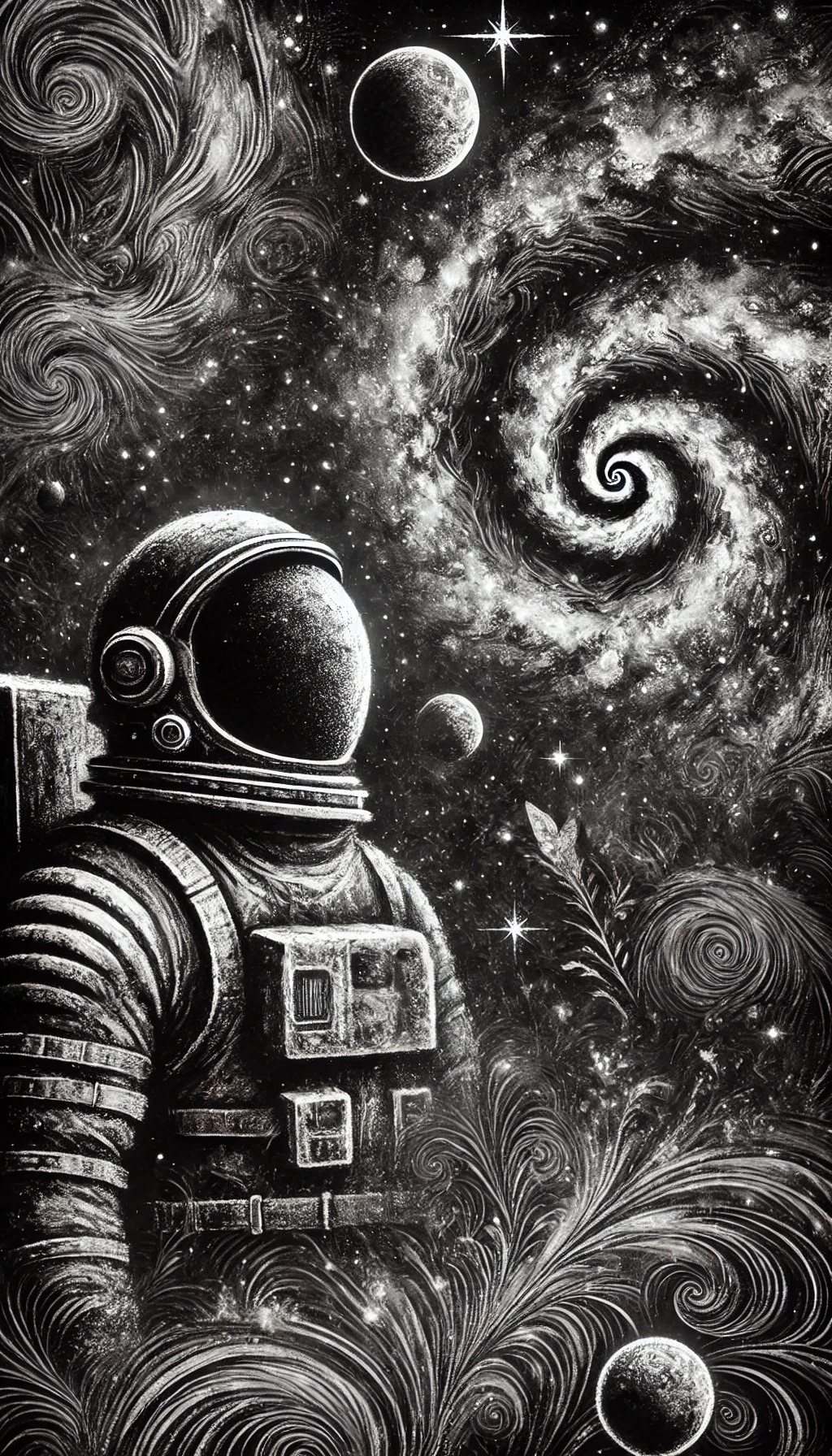 Spaceman side-view portrait | simcaart.com