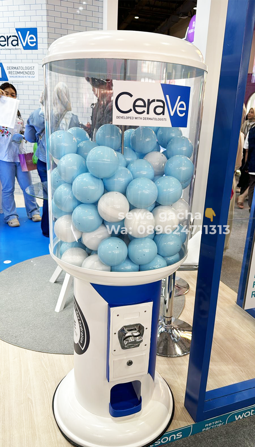 sewa mesin gacha medium white gachapon di JCC
