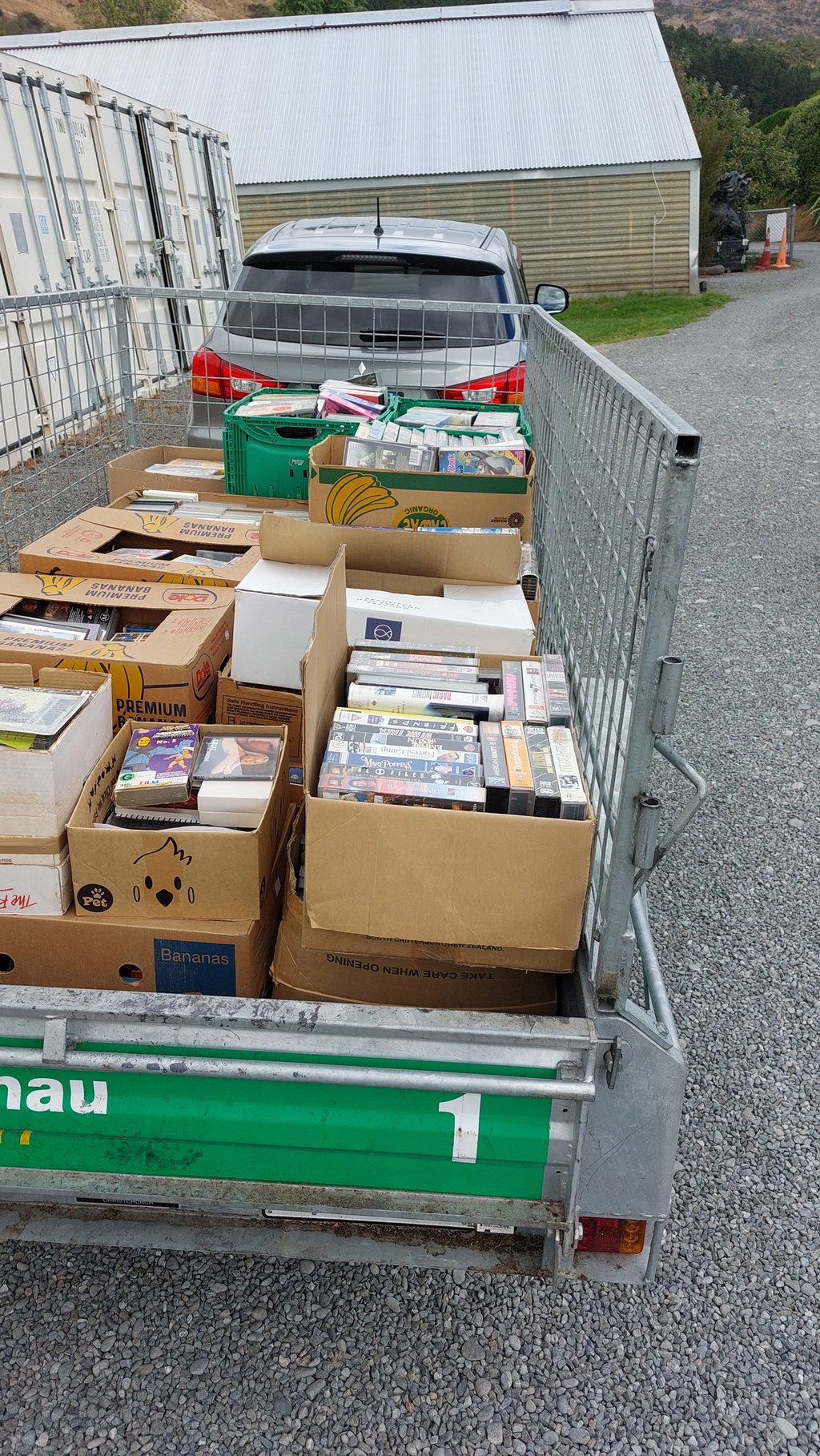 Picking up a trailer load of VHS tapes