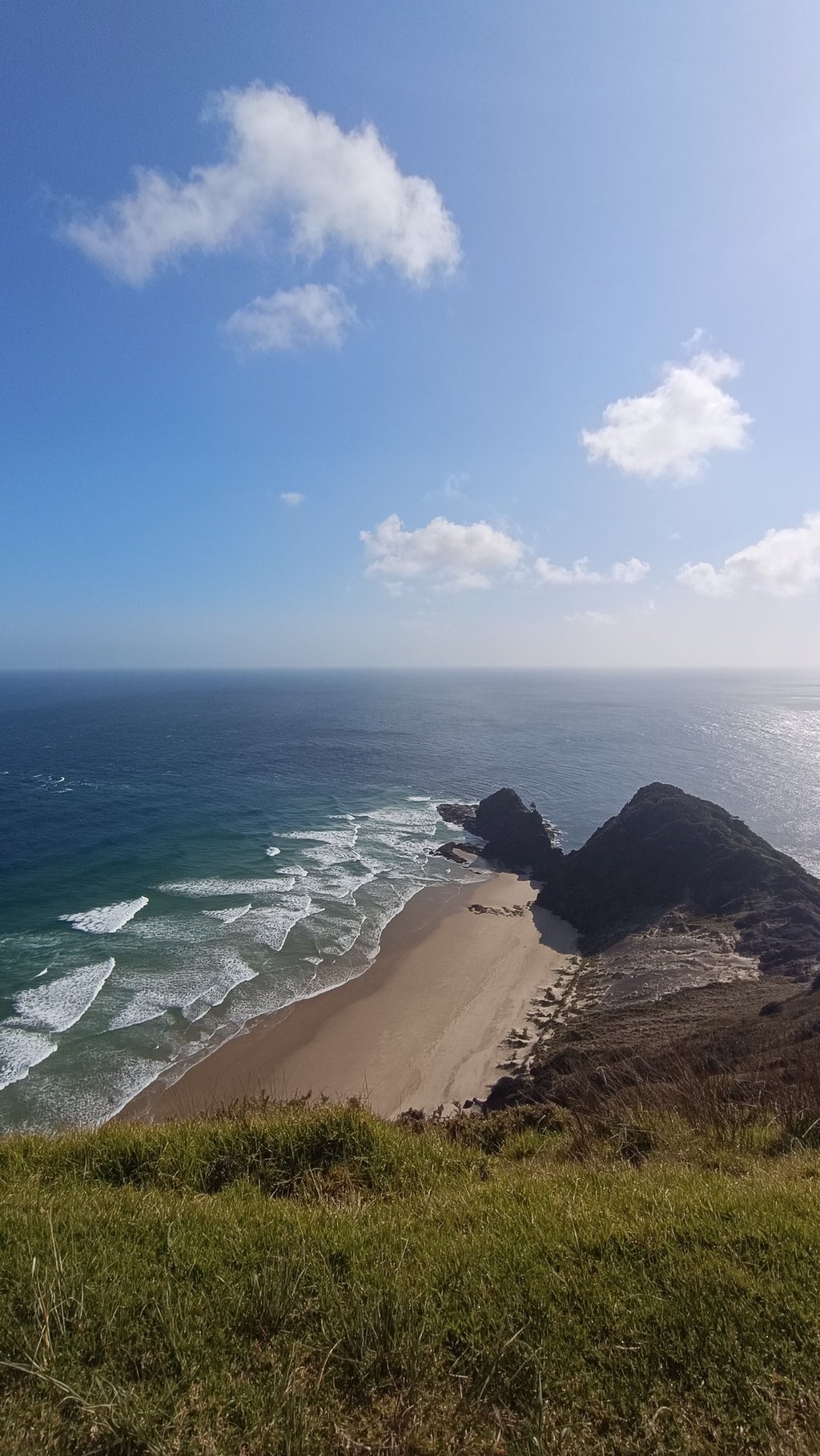 playa Te Werahi desde el faro de Cape Reinga
