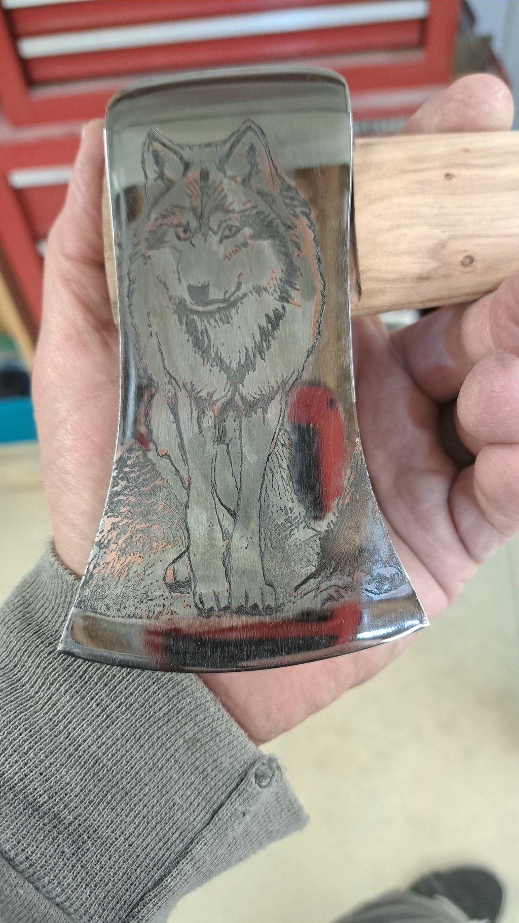 Artistic engraved Ax