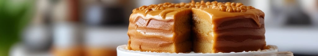 bolo com recheio e cobertura de doce de leite