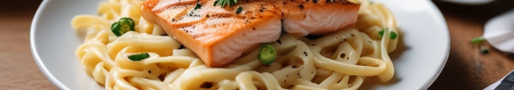 Macarrão ao Molho com Salmão