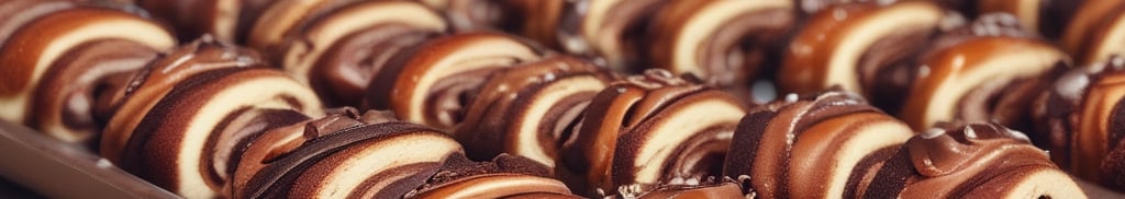 Rolinhos de Rocambole Recheado com Chocolate