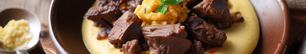 prato de rabada com creme de fubá