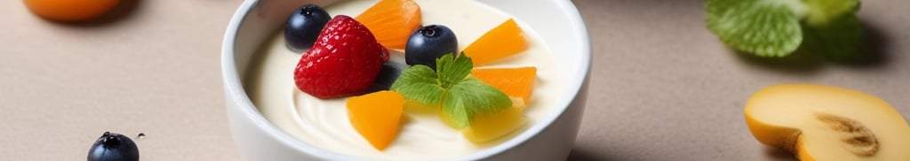 potinho com creme e frutas