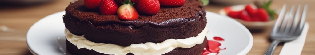 bolo de chocolate com recheio de leite Ninho e morangos