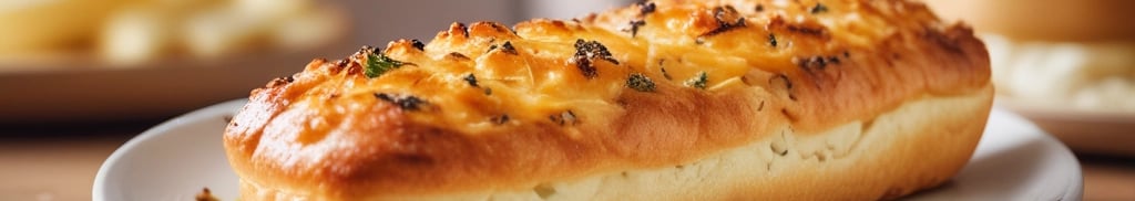 pão recheado com molho e queijo