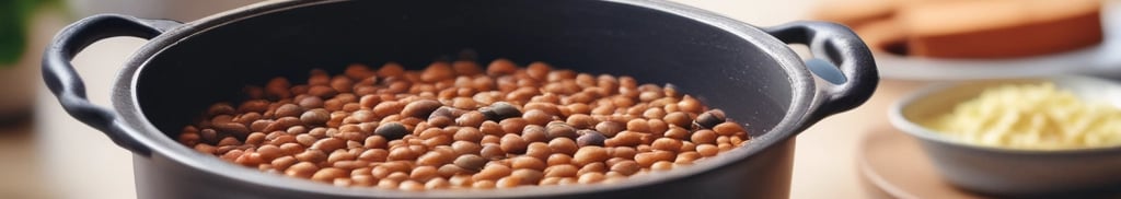 uma panela com lentilha