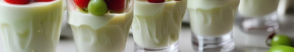 copinho de doce de creme com frutas morango e uva