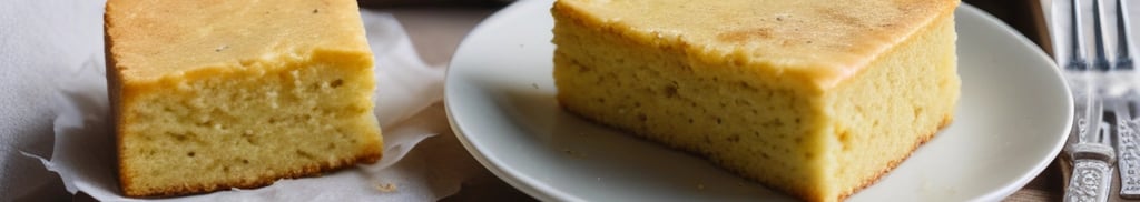 pedaços de bolo de fubá