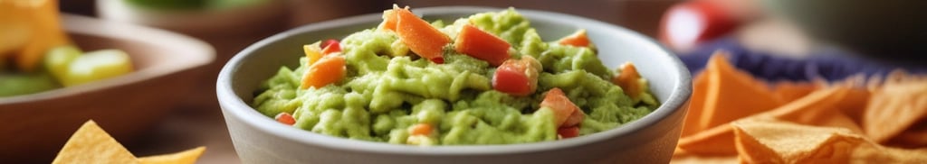 guacamole dentro de um potinho com nachos