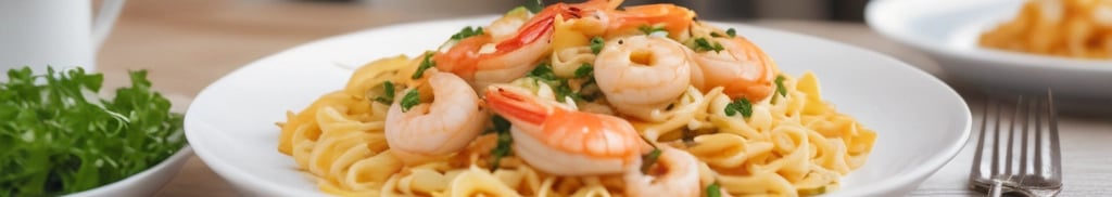 Macarrão com Camarão ao Molho Cremoso