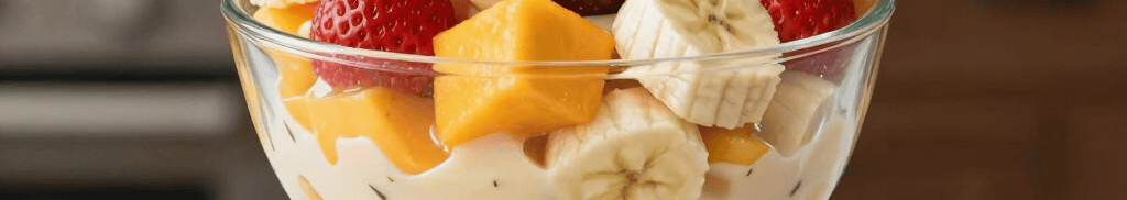 salada de frutas com creme de maracujá