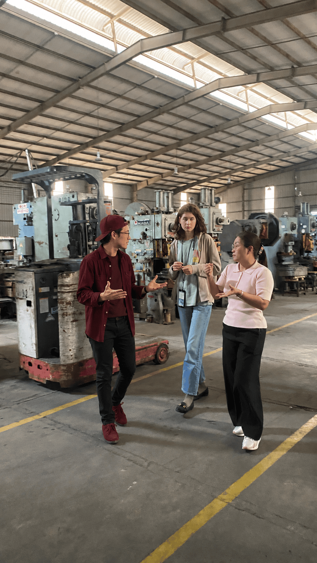 Sourcing agent inspecting stainless steel factory in Hanoi Vietnam