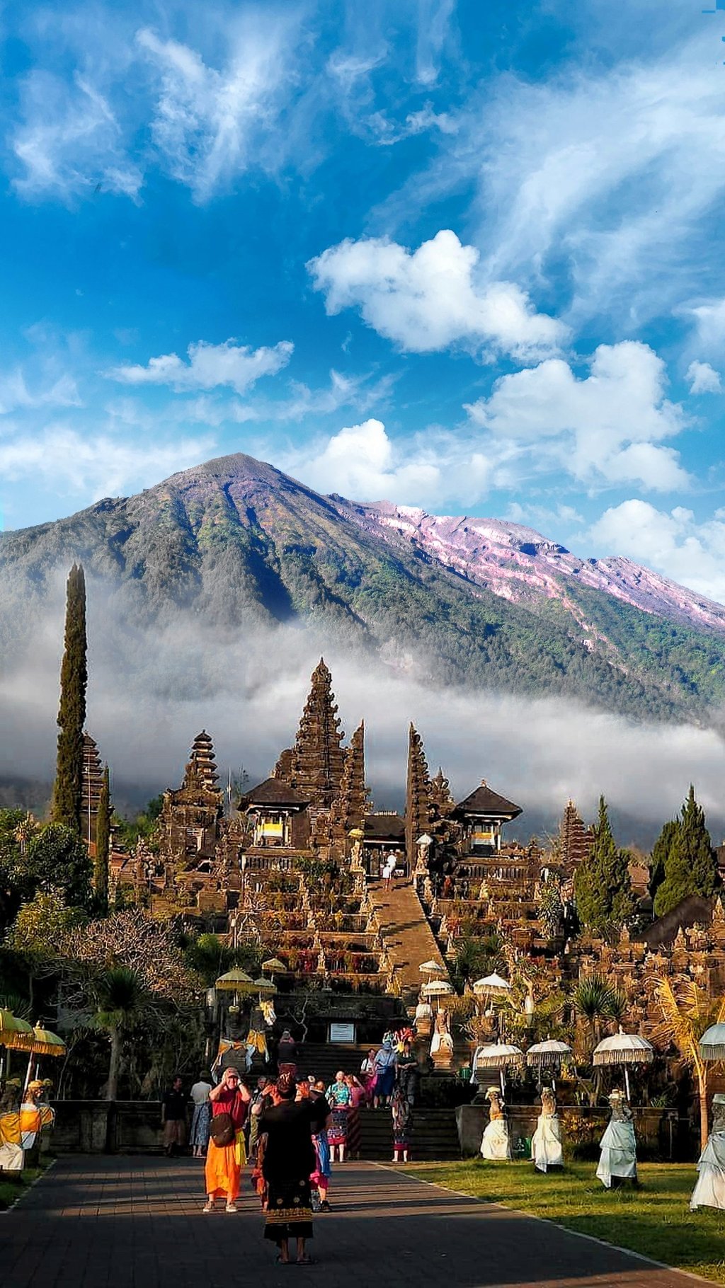 Besakih Temple, the Mother Temple of Bali, with Mount Agung towering in the background