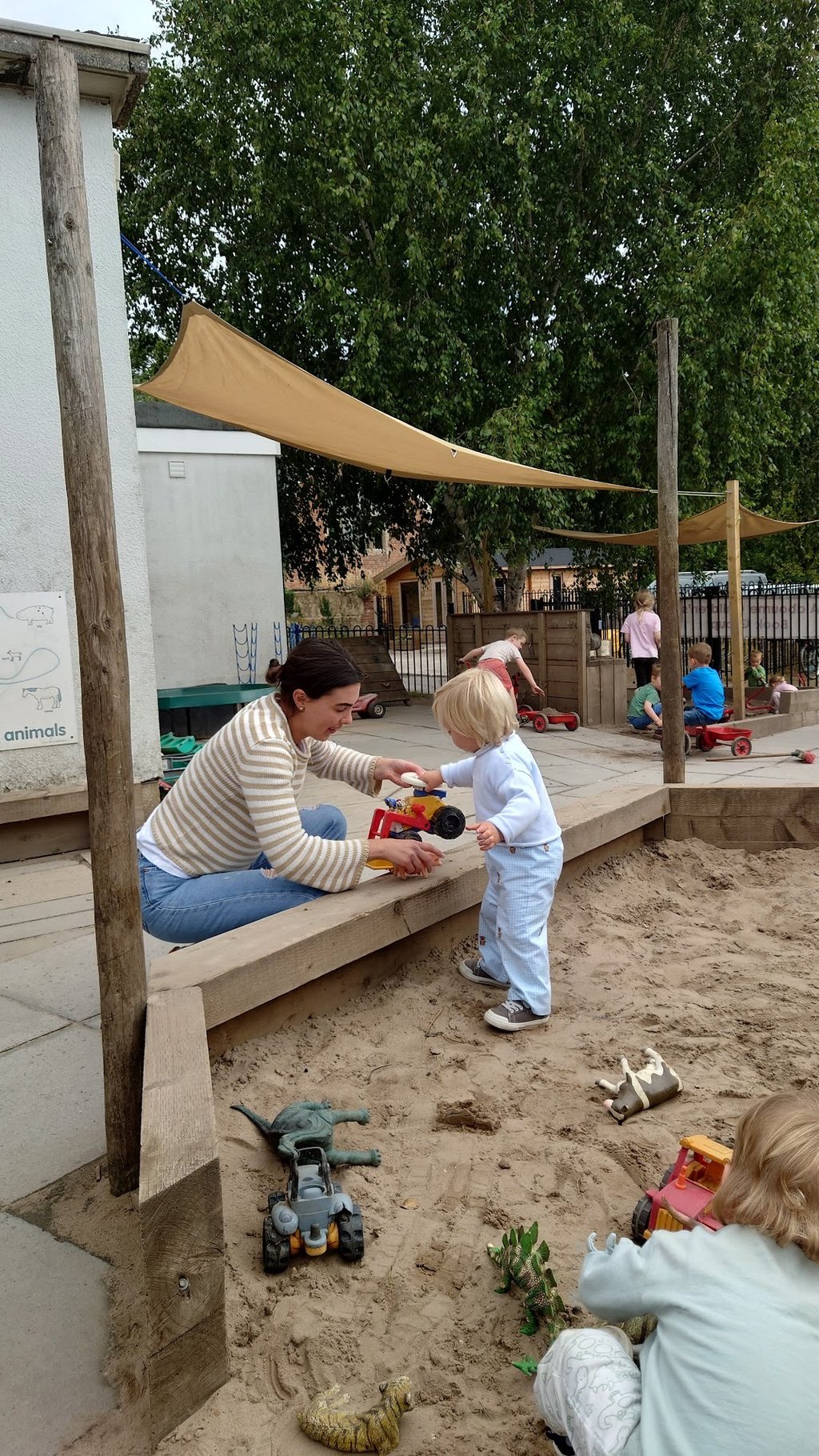 stay and play in the sand pit with members and their children