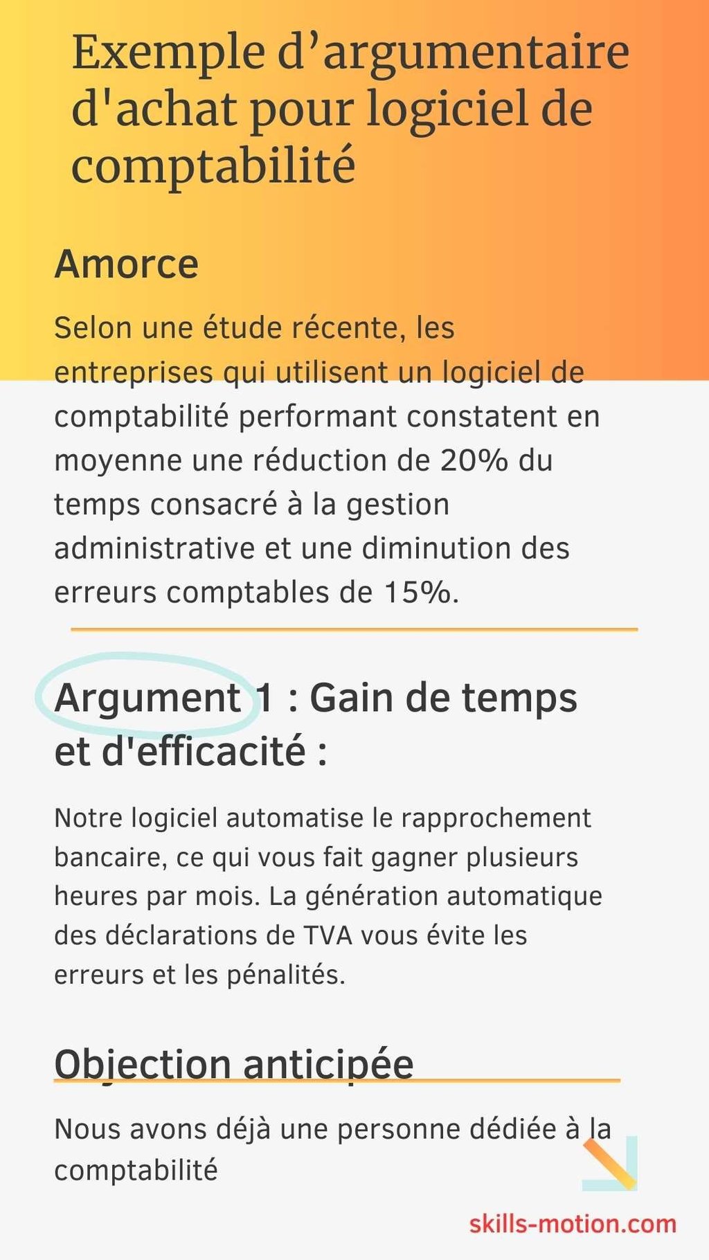Argumentaire d'achat : exemple pour logiciel de comptabilité