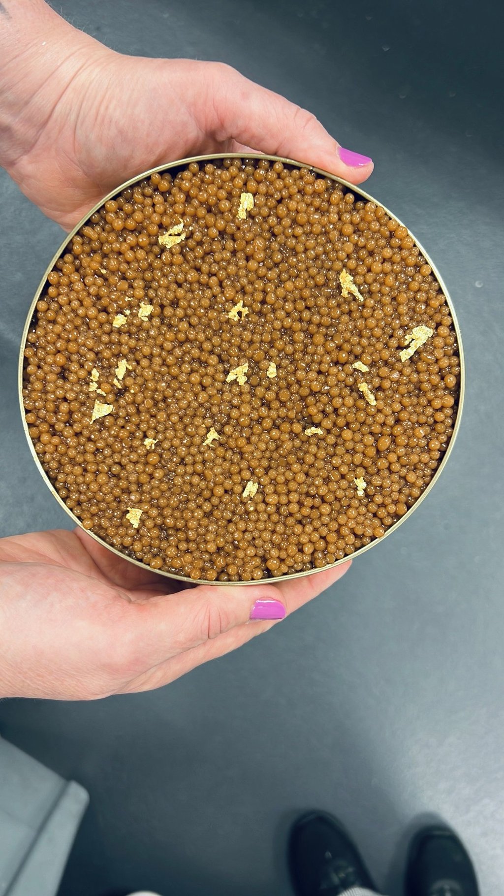 a one of a kind dessert that looks like caviar