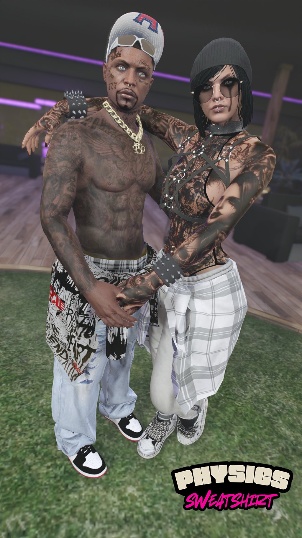 a man and woman in a baseball uniform posing for a picture