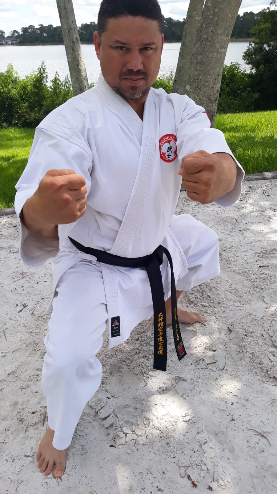 Traditional karate training in Okinawa Goju Ryu dojo environment Uechi ryu.