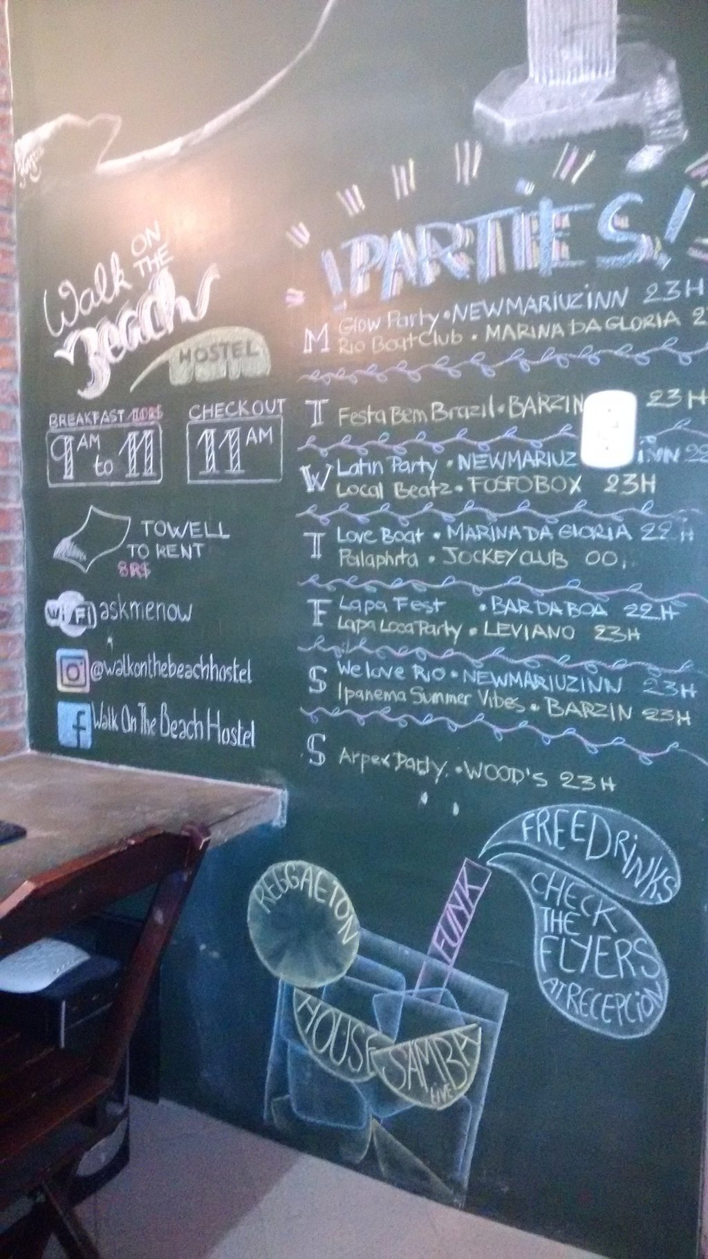 fresque tableau crai hostel brésil