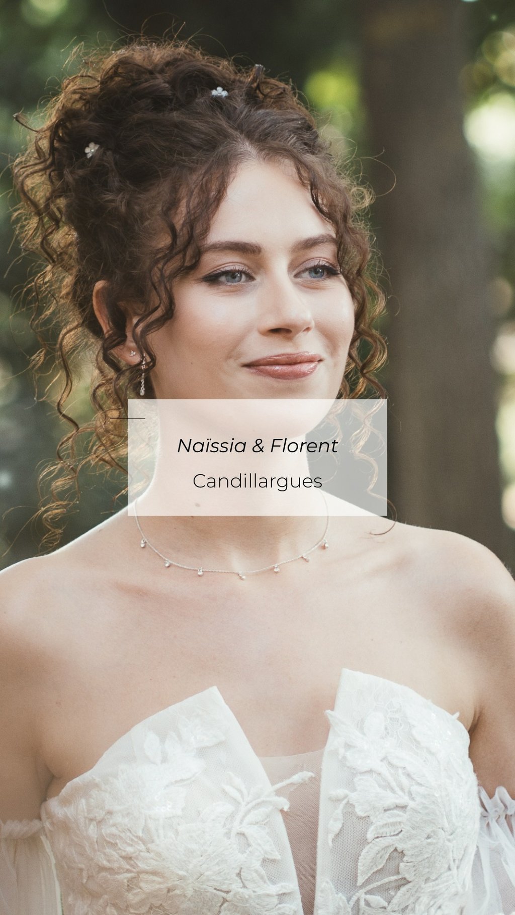 Mariage Naissia & Florent, portrait de mariée en lumière naturelle, Candillargues