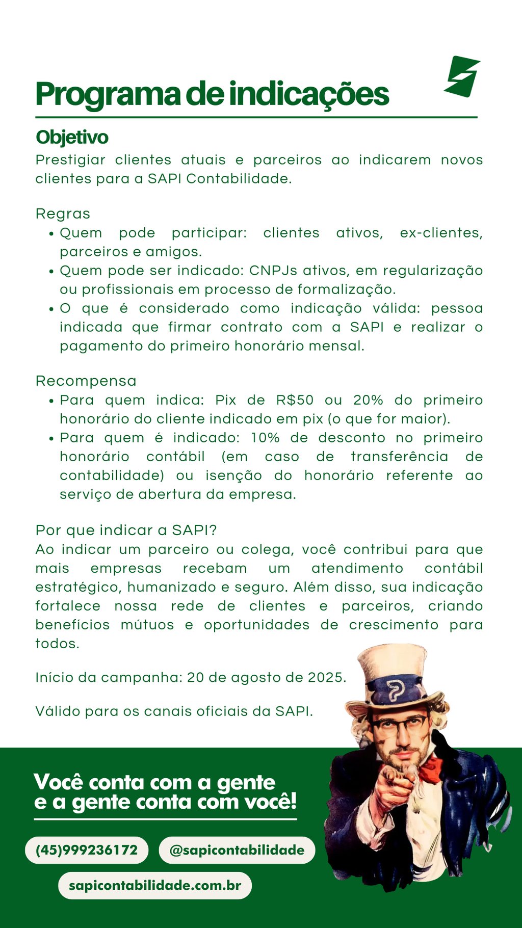 Programa de indicações: receba no pix!