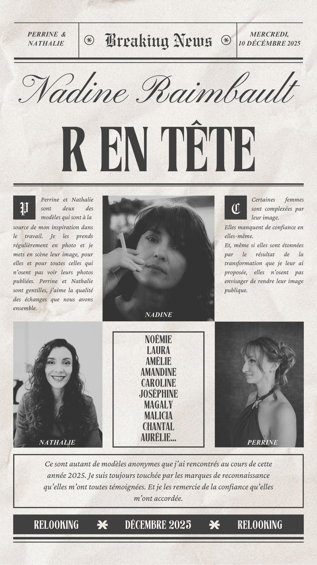 Nadine Raimbault et ses modèles