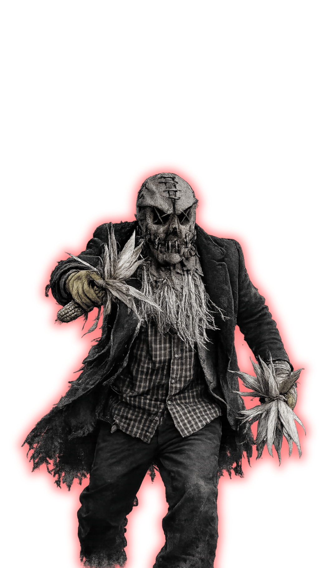 Scarecrow character at Backwoods Haunt haunted attraction in Barco NC