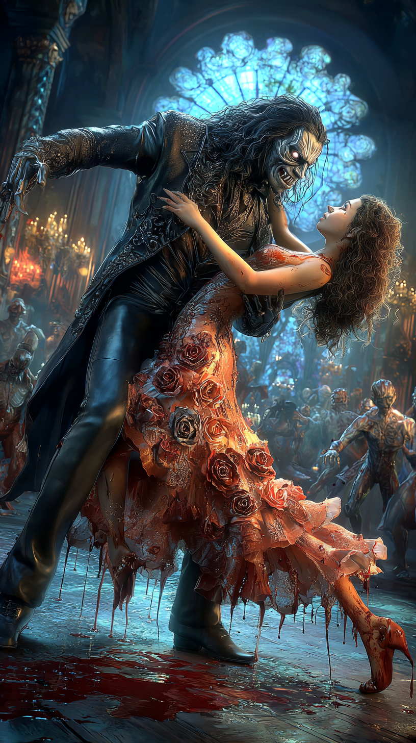 Ghouls dancing away the Halloween night 