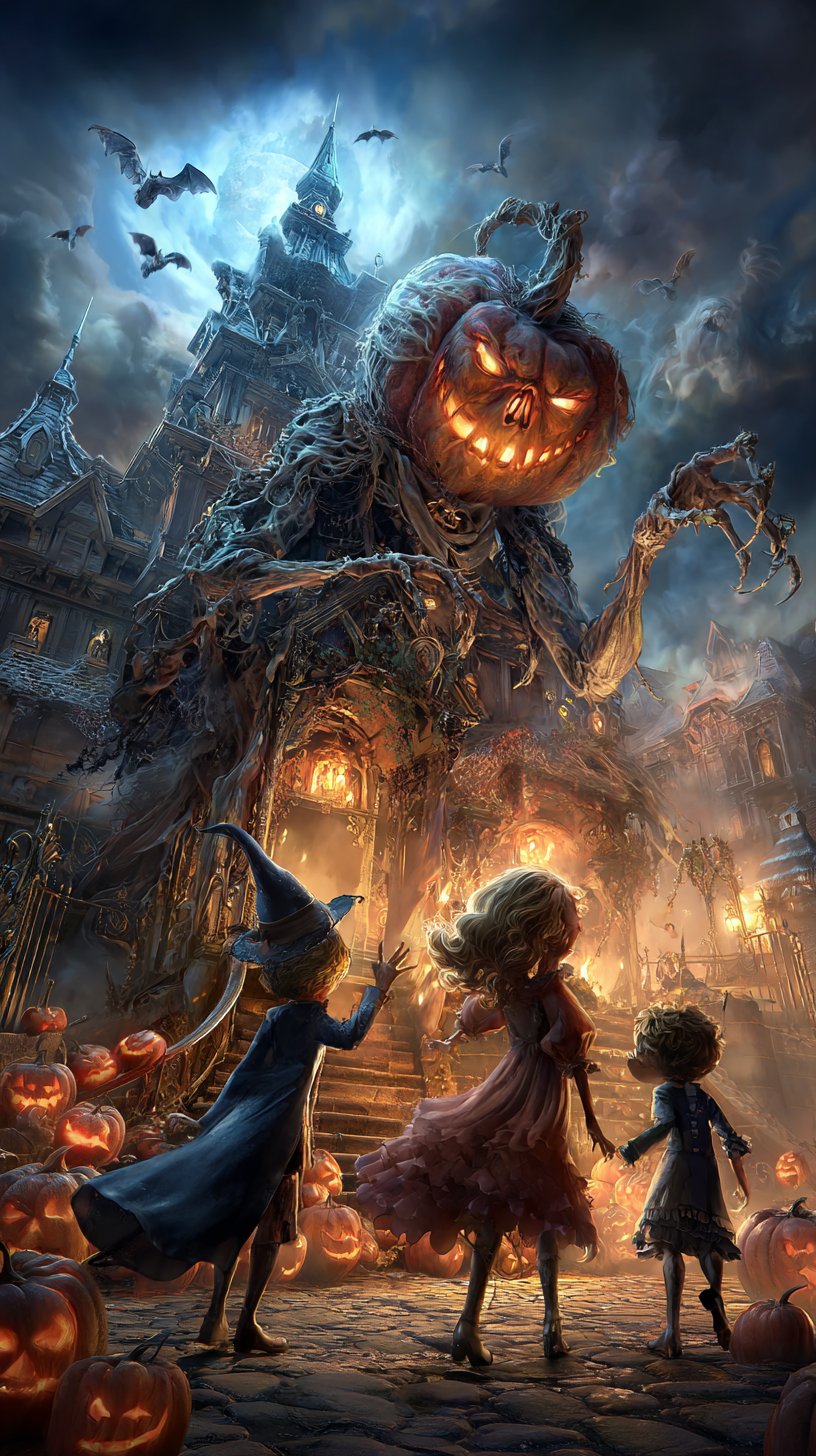 Scary halloween night pumpkin