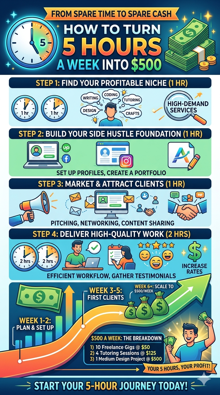 From Spare Time to Spare Cash How to Turn 5 Hours a Week into $500